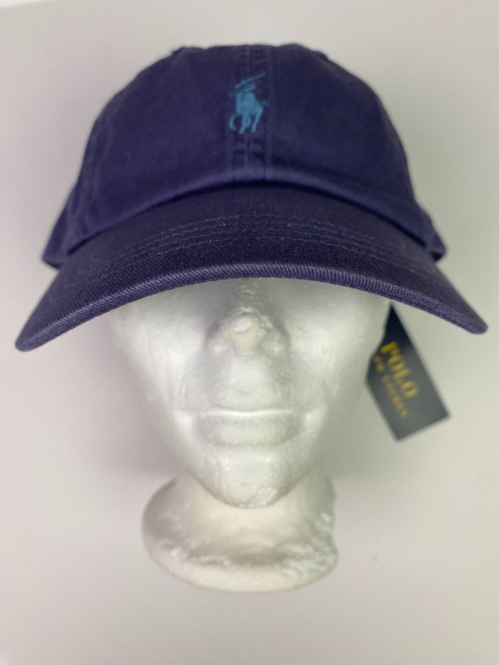 Polo by Ralph Lauren Navy Blue Baseball Cap with Teal Pony Logo